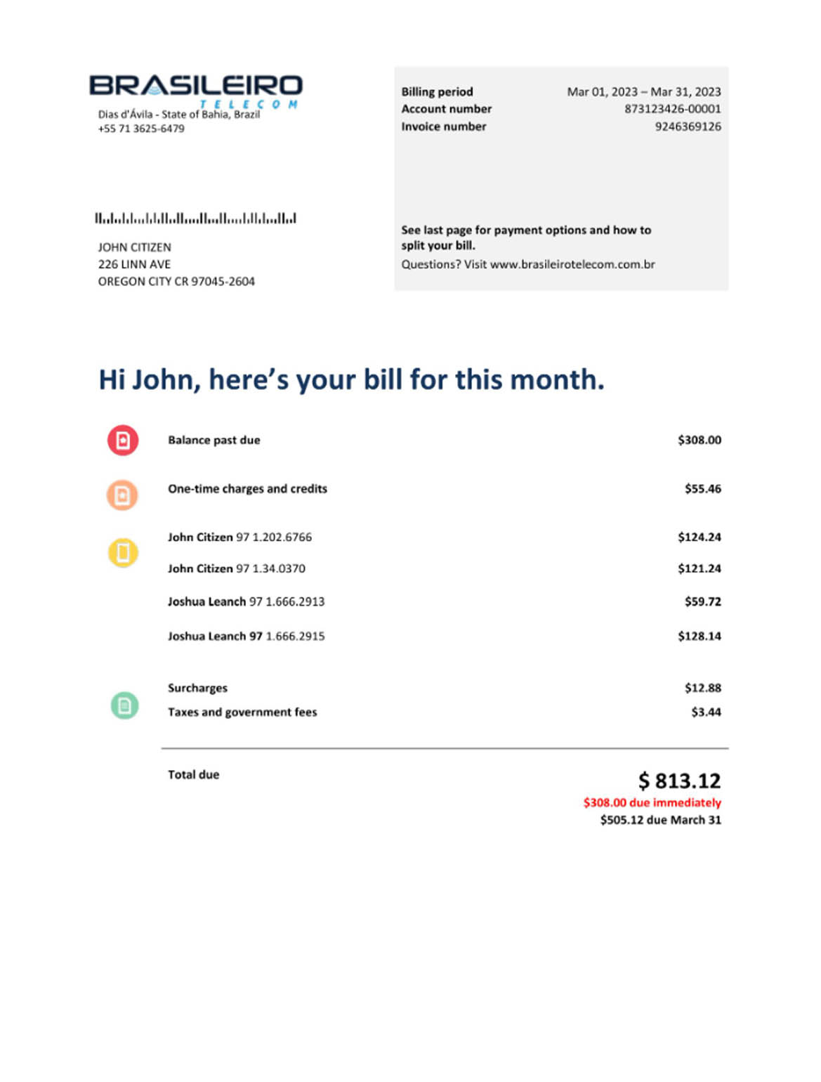 Brazil Braziliero Telecom telecommunication bill