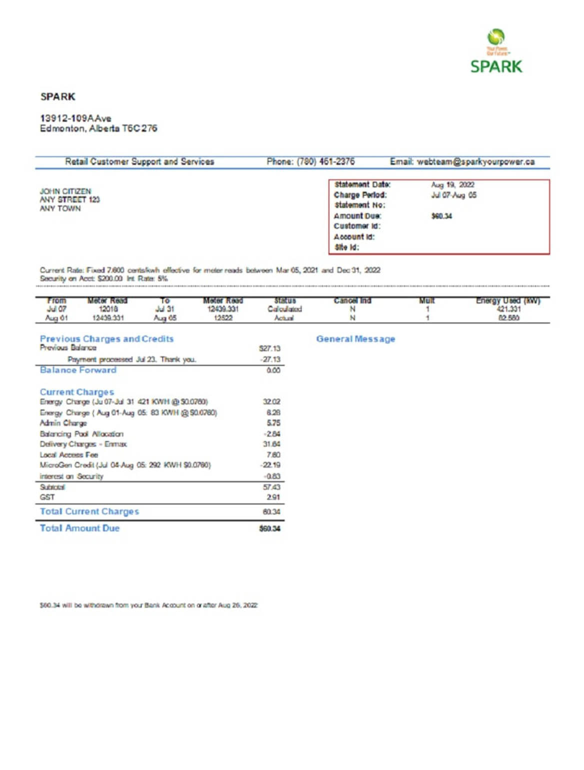 Canada Alberta spark utility bill 