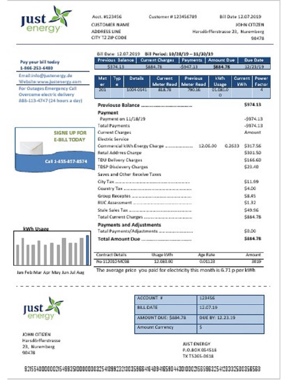 Germany just energy utility bill