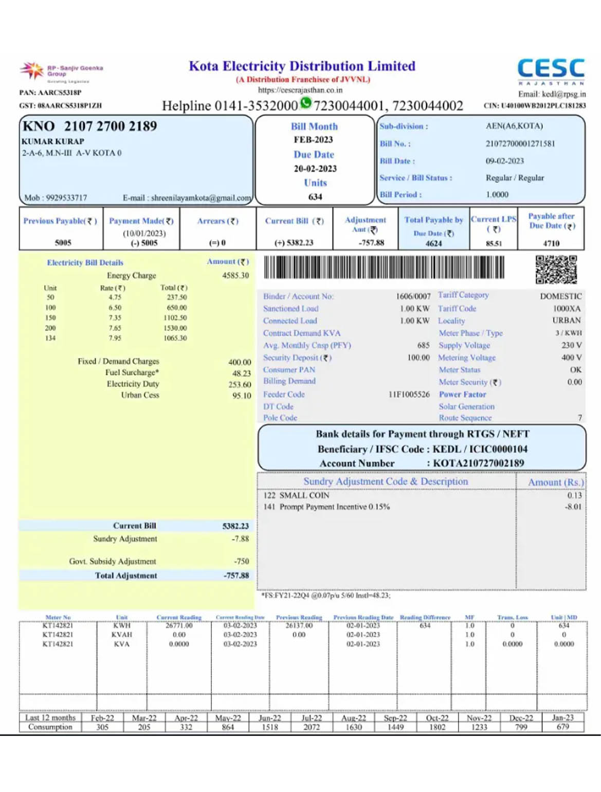 India Jamalpur utility bill