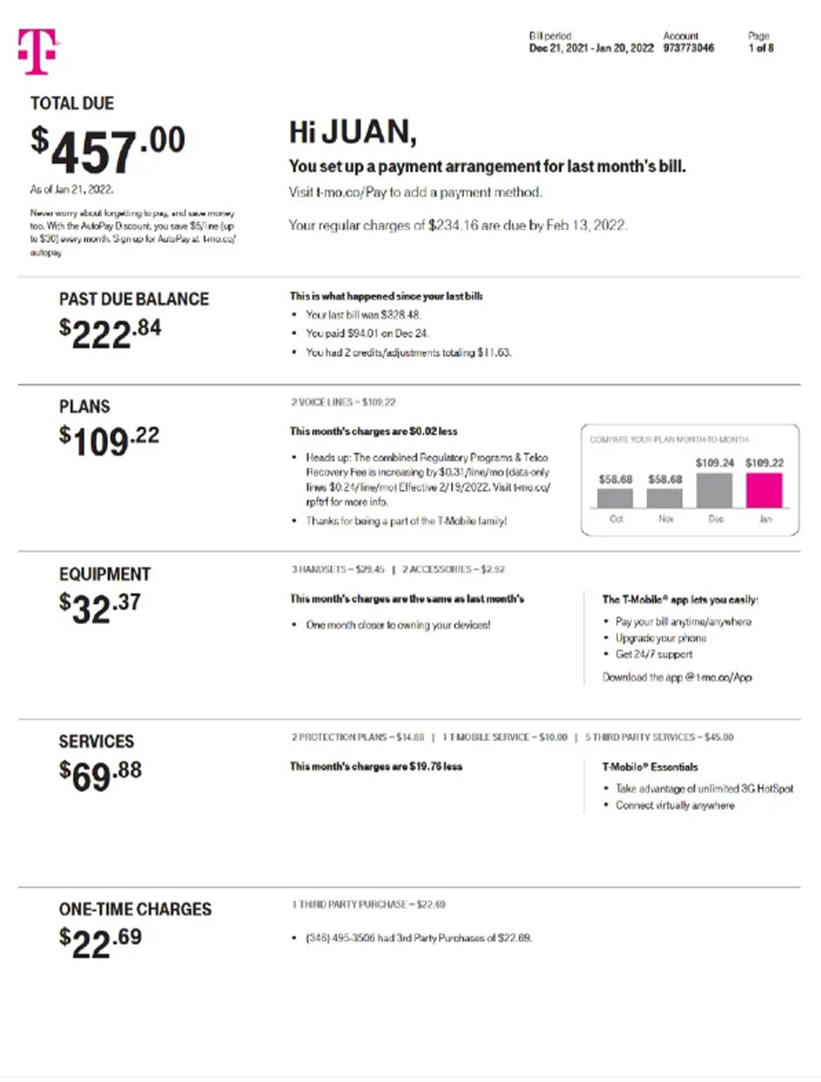 Netherlands T-Mobile utility bill