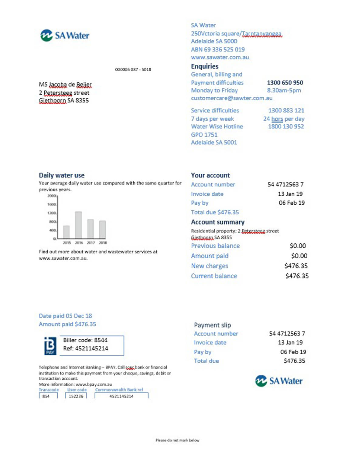 Mexico federal electricity commission (CFE) utility bill