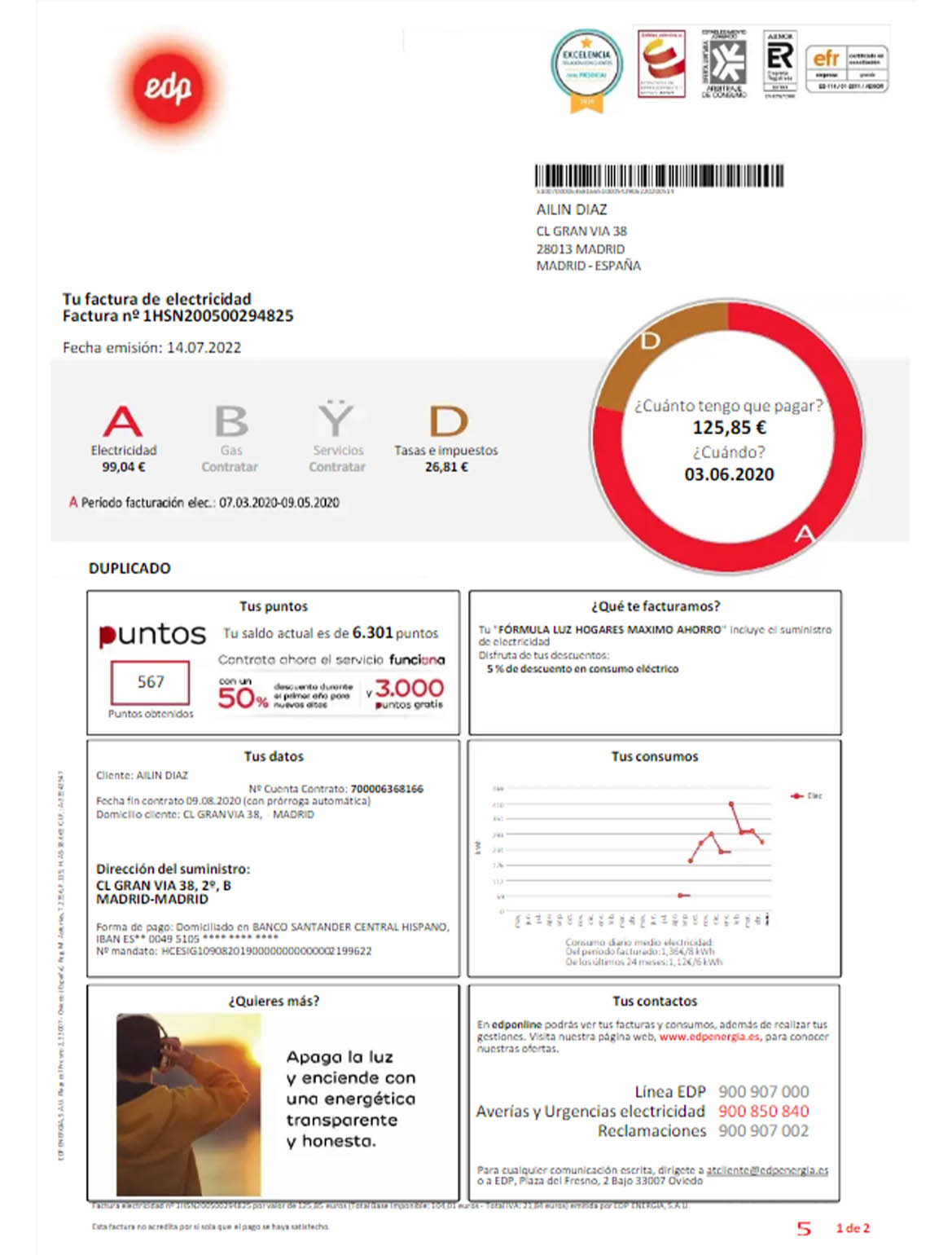 Spian EDP utility bill
